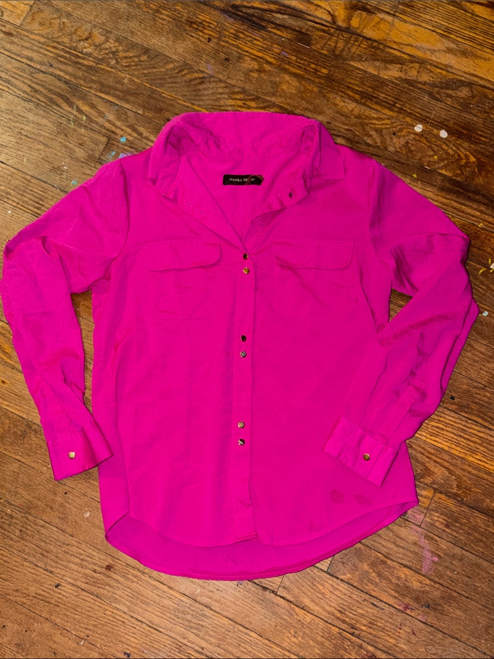 Ivanka Trump Hot Pink Button-Up Blouse
